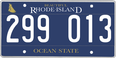 RI license plate 299013