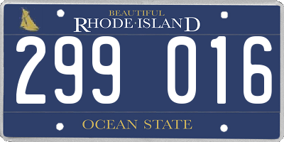 RI license plate 299016