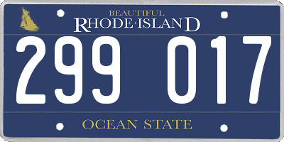 RI license plate 299017