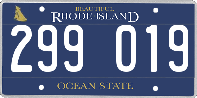 RI license plate 299019