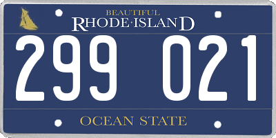 RI license plate 299021