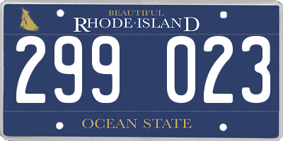 RI license plate 299023
