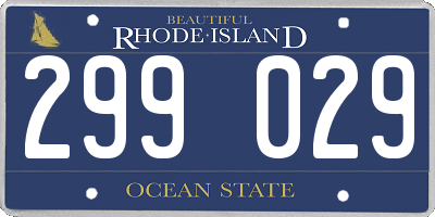 RI license plate 299029