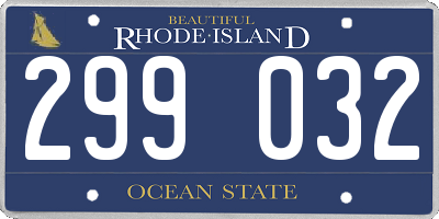 RI license plate 299032