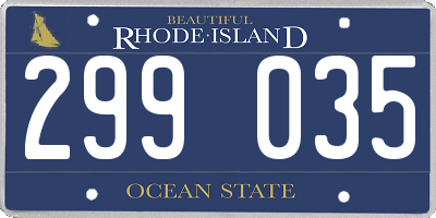 RI license plate 299035