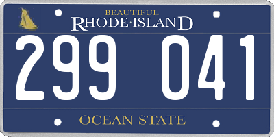RI license plate 299041
