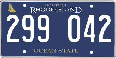 RI license plate 299042