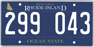 RI license plate 299043