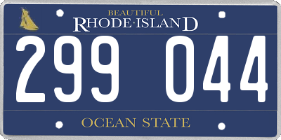 RI license plate 299044