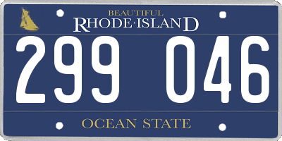 RI license plate 299046