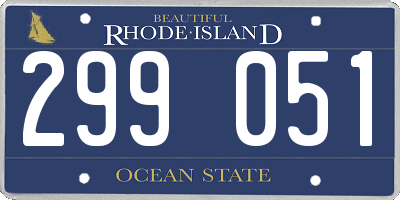RI license plate 299051