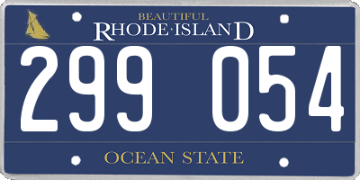 RI license plate 299054