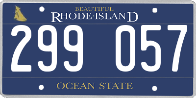 RI license plate 299057