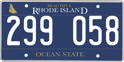 RI license plate 299058