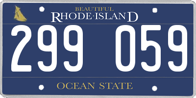 RI license plate 299059