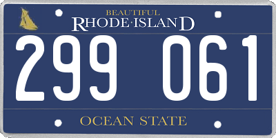 RI license plate 299061