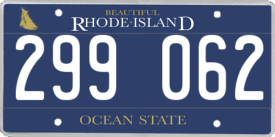 RI license plate 299062