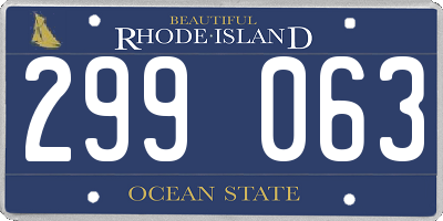 RI license plate 299063
