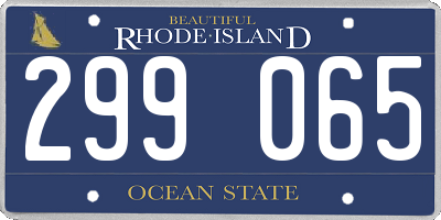 RI license plate 299065