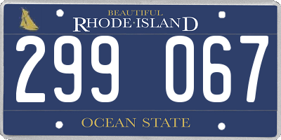 RI license plate 299067