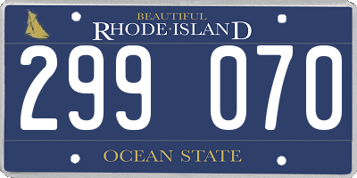 RI license plate 299070