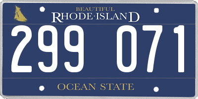 RI license plate 299071