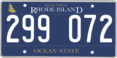 RI license plate 299072