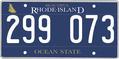 RI license plate 299073