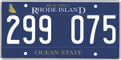 RI license plate 299075