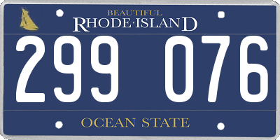 RI license plate 299076
