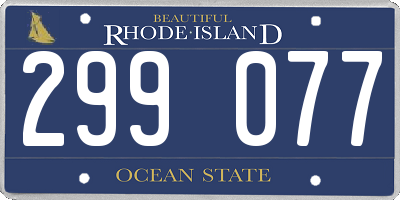 RI license plate 299077