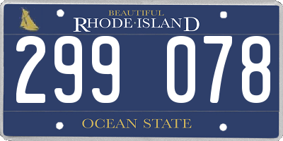 RI license plate 299078