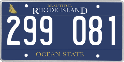 RI license plate 299081
