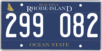 RI license plate 299082