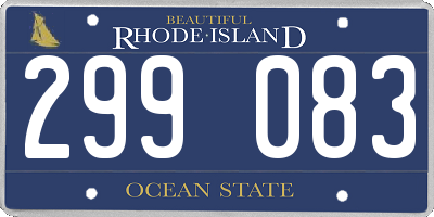 RI license plate 299083