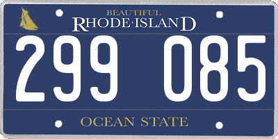 RI license plate 299085