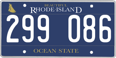 RI license plate 299086