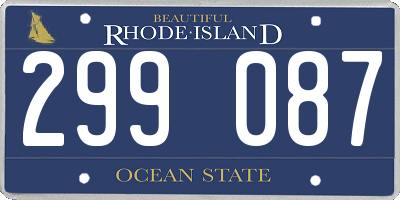 RI license plate 299087