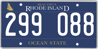 RI license plate 299088
