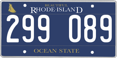 RI license plate 299089