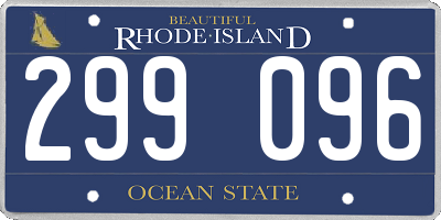 RI license plate 299096