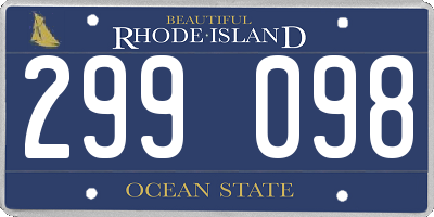 RI license plate 299098