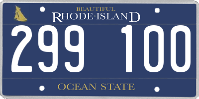 RI license plate 299100