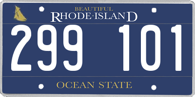 RI license plate 299101