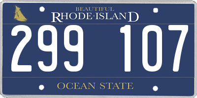 RI license plate 299107