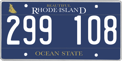RI license plate 299108