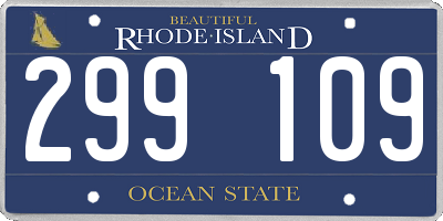 RI license plate 299109