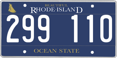 RI license plate 299110