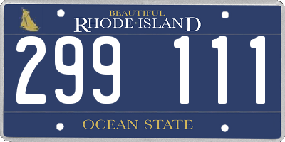 RI license plate 299111