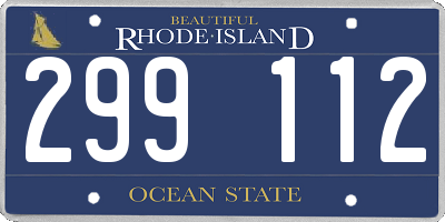 RI license plate 299112